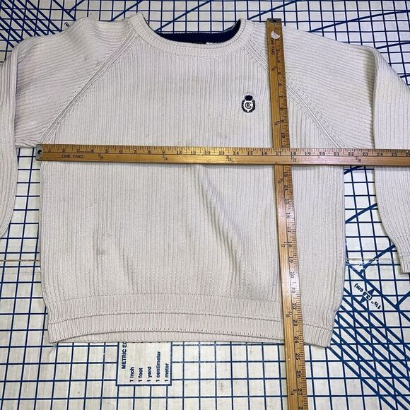 Vintage Chaps Ralph Lauren Knit Sweater Size Medium White Casual - Picture 8 of 9